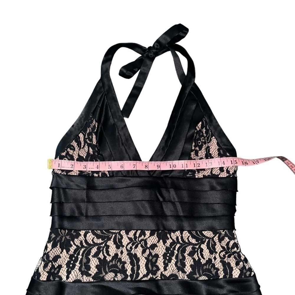 NWOT Vtg Y2K BCBGMaxazria Black Lace Illusion Halter Dress Size 8 - Picture 7 of 13